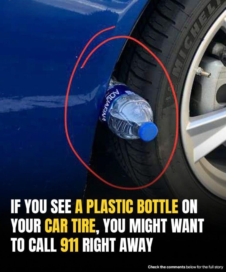 If You See A Plastic Bottle On Your Tire, Pay Close Attention