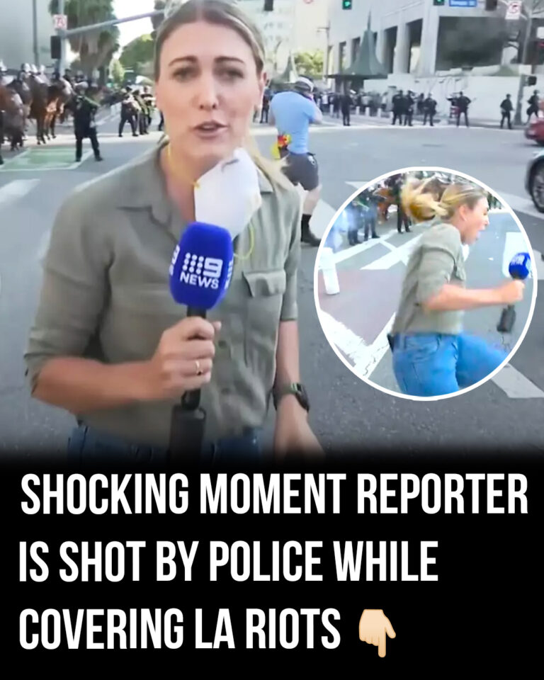 Horrifying moment reporter is shot by police while filming LA riots
