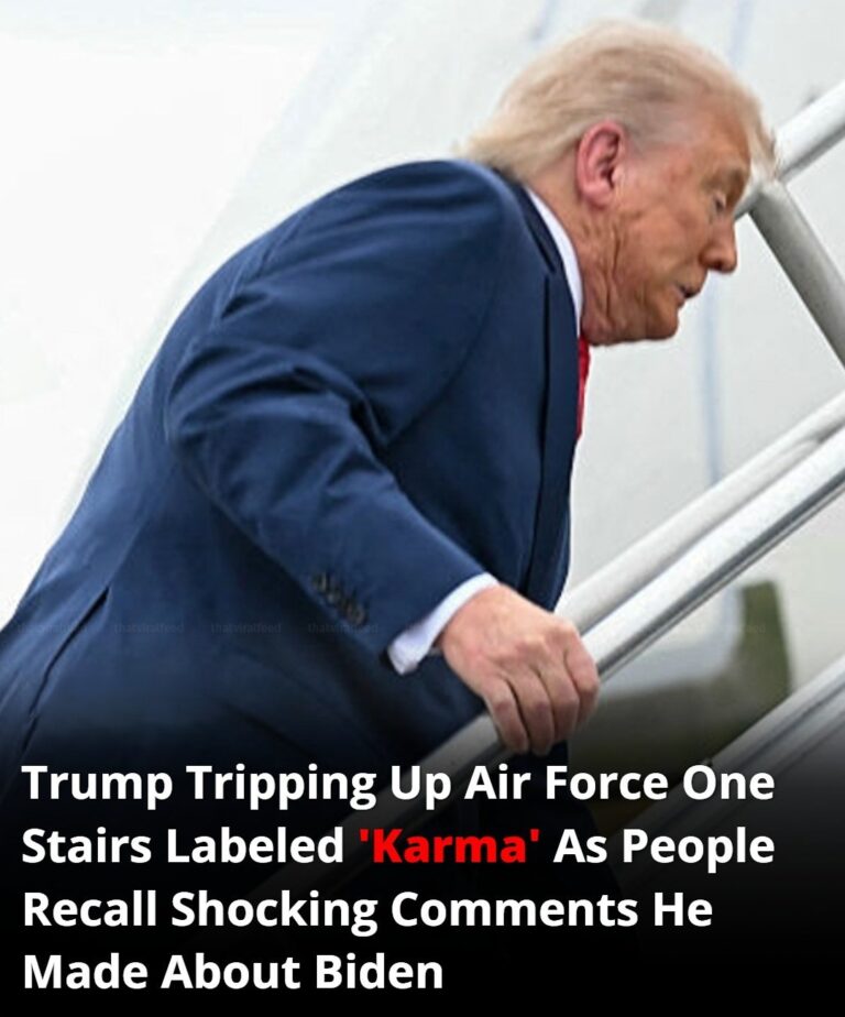 Trump Trips On Air Force One Steps After Mocking Biden—internet Calls It ‘Karma’
