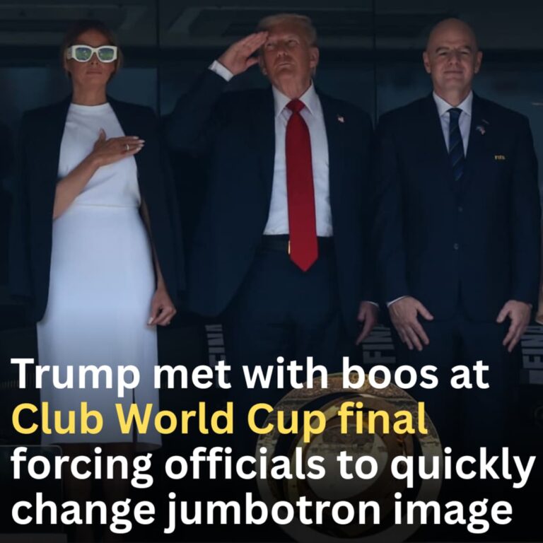 Trump met with boos at Club World Cup final forcing officials to quickly change jumbotron image