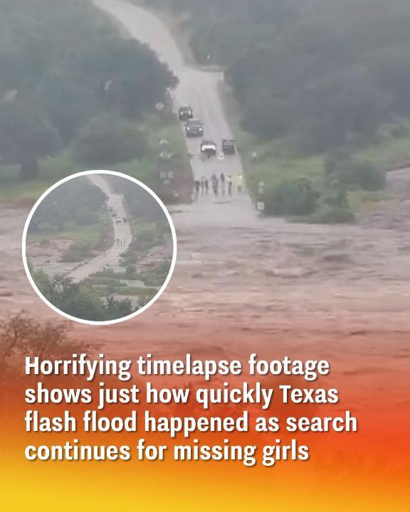 Terrifying time-lapse video reveals the speed of Texas sudden flood as rescue teams hunt for missing girls