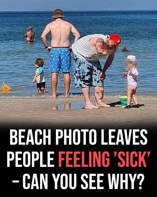 Beach family photo goes viral after viewers spot terrifying detail!