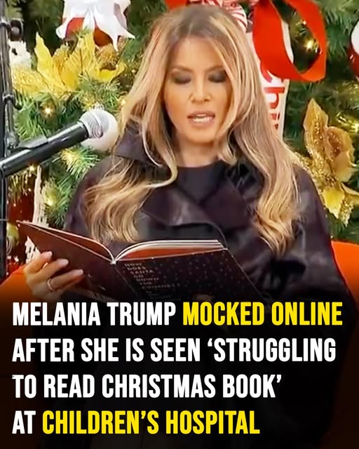 Melania Trump mocked online after she is seen struggling to read Christmas book at Childrens Hospital