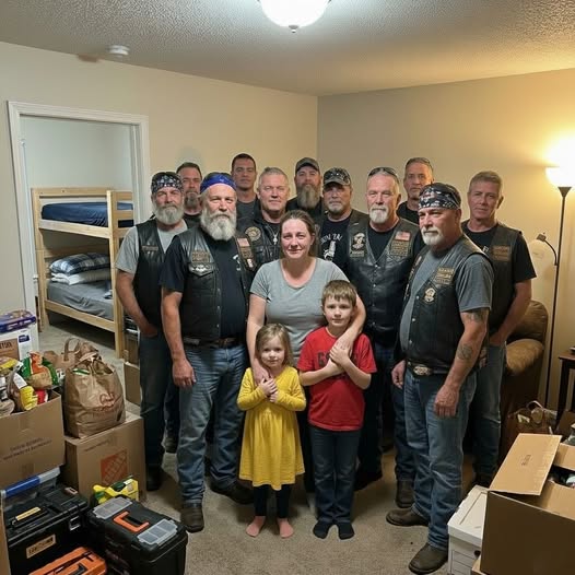 Thirty bikers arrived to evict me, engines roaring and tension thick, but through conversation, shared humanity, unexpected kindness, and moments of courage, fear dissolved, walls fell, loyalties shifted, and what began as confrontation transformed into solidarity, protection, laughter, mutual respect, and a family forged on understanding rather than force alone.