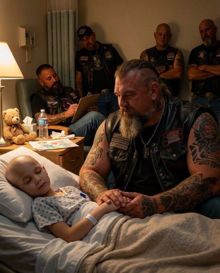 Forty bikers made a promise to a little girl, a vow of protection, hope, and loyalty, standing beside her through fear, illness, and uncertainty, riding together across miles and years, proving that brotherhood, compassion, and courage can change one child’s world forever with unwavering hearts, roaring engines, silent prayers, fulfilled.