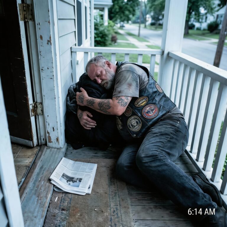 I Found a Biker Sleeping on My Porch — The Note in His Hand Changed Everything