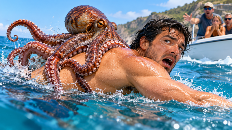 A Man Felt Something Moving on His Back While Swimming—What Was Clinging to Him Left Everyone Speechless…