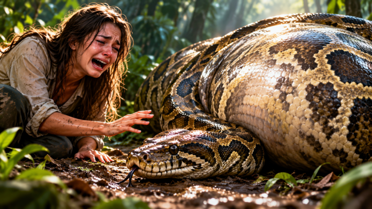 A Mother’s Desperate Screams Beside an Enormous Swollen Snake — The Terrifying Mystery Behind This Footage Has Left Viewers Searching for Answers